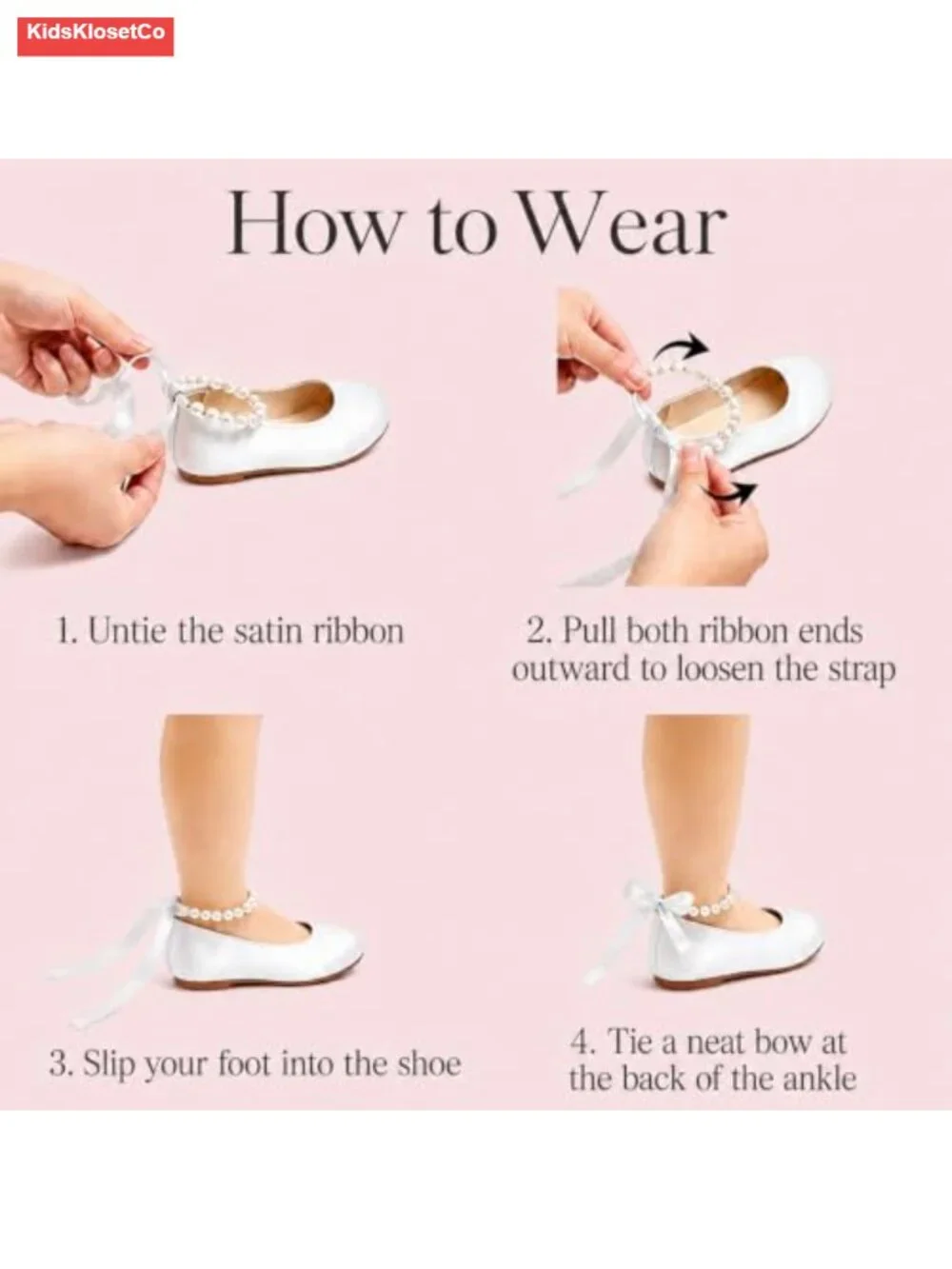 Toddler Girls Princess Mary Jane Flats, Pearl Ankle Strap Dress Shoes